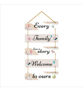 Welcome Home Quote Decorative Wall Art MDF Wooden Wall Hanger for Living Room | Bedroom | Gifts | Decorative Items for Home | Artworks Wall Hangings Ornaments (WH_6203N) (Multi 3) - Decor Mantra